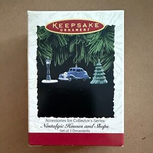 Hallmark Keepsake mini Ornament Set - Nostalgic Houses and Shops set of 3. NWT